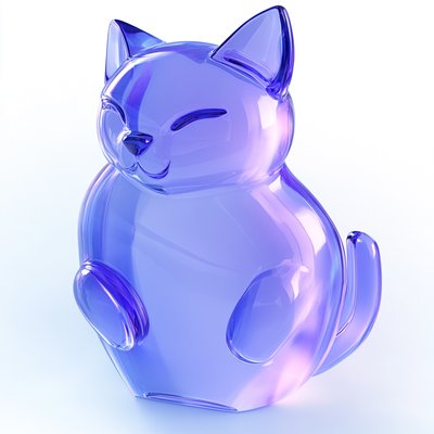Stylized Purple Cat Figurine with Modern Aesthetic