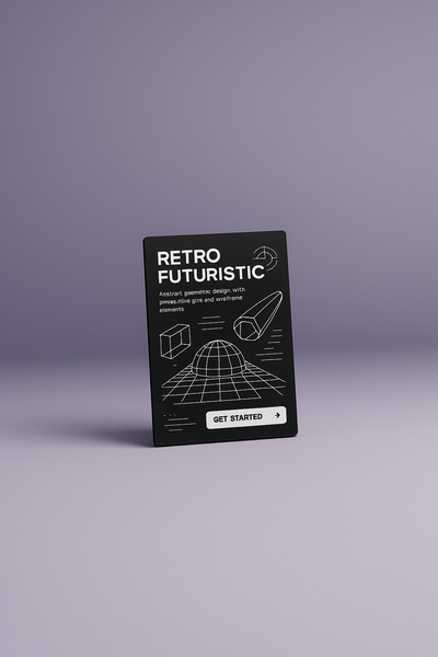 Retro Futuristic Landscape Design with 3D Elements