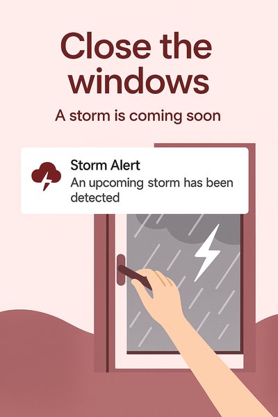 Weather Alert Graphic for Storm Preparation
