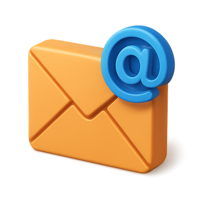Stylish 3D Email Icon with Isometric Design