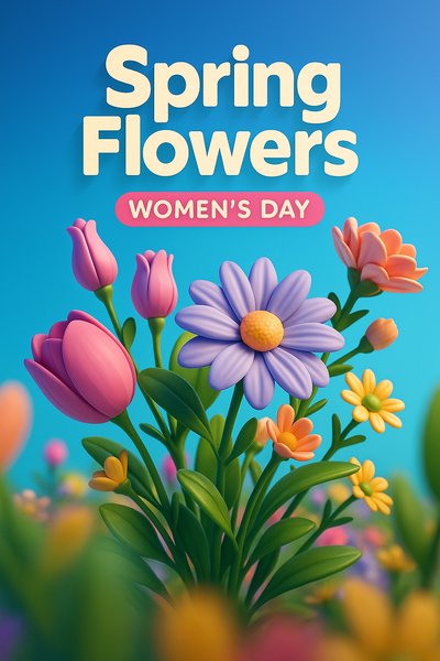 Vibrant Spring Flowers for Women's Day Celebration