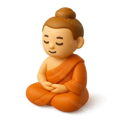 3D Volumetric Buddhist Icon in Isometric View