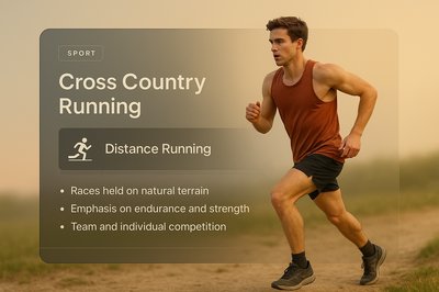 3D Illustration of Cross Country Running with Informative Overlay
