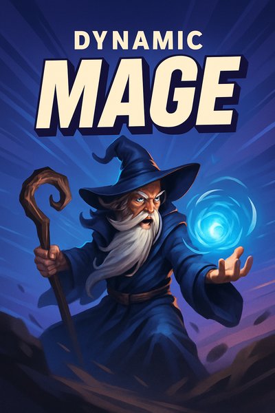 Dynamic Wizard Casting a Spell in Vibrant Colors