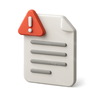 3D Incident Report Icon with Alert Symbol