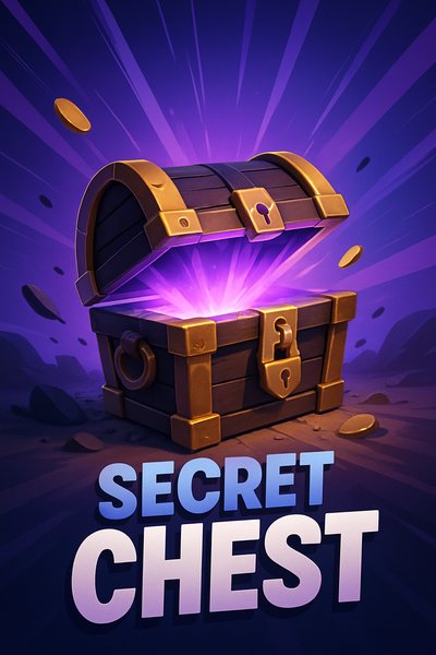 Dynamic Secret Chest Illustration with Bold Design