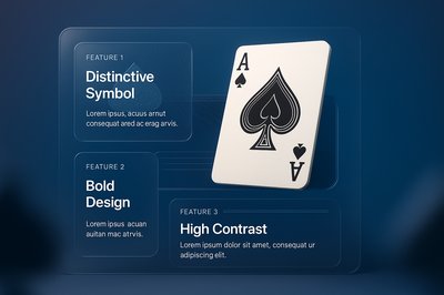 3D Illustration of Ace of Spades with Feature Blocks