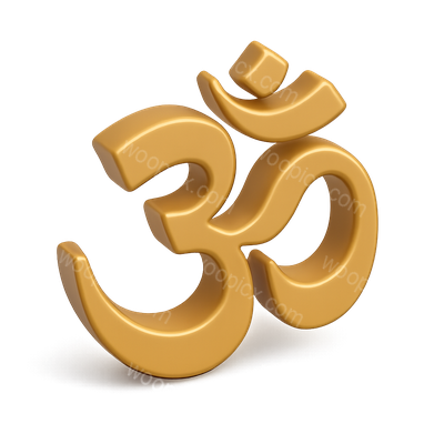 3D Golden Om Symbol with Volumetric Feel