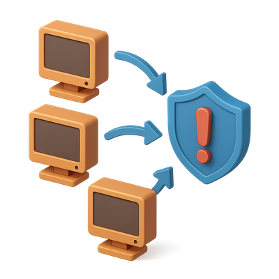 3D Isometric Icon Representing DDoS Protection