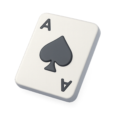 3D Representation of Ace of Spades Playing Card