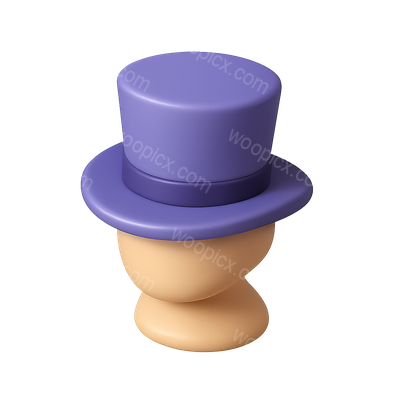 Stylish 3D Hatter Icon with Isometric Design