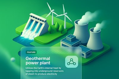 Isometric Illustration of Energy Generation Facilities