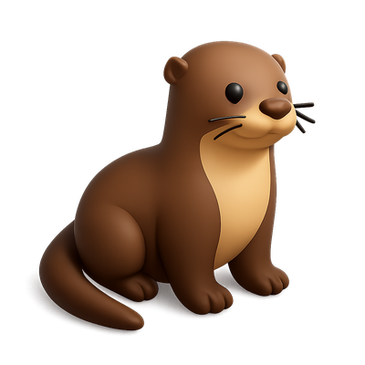 Cute Cartoon Otter Character Design