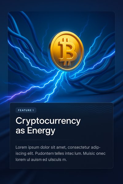 Cryptocurrency as Energy: A Dynamic 3D Illustration