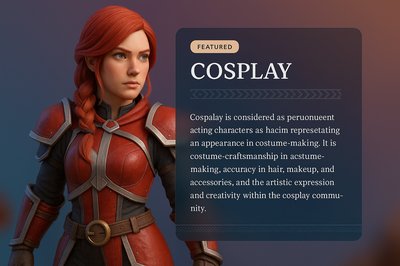 3D Cosplay Design Illustration with Informative Block