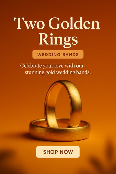 Elegant Gold Wedding Bands Display for Online Shopping
