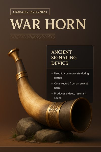 3D Illustration of an Ancient War Horn Signaling Device