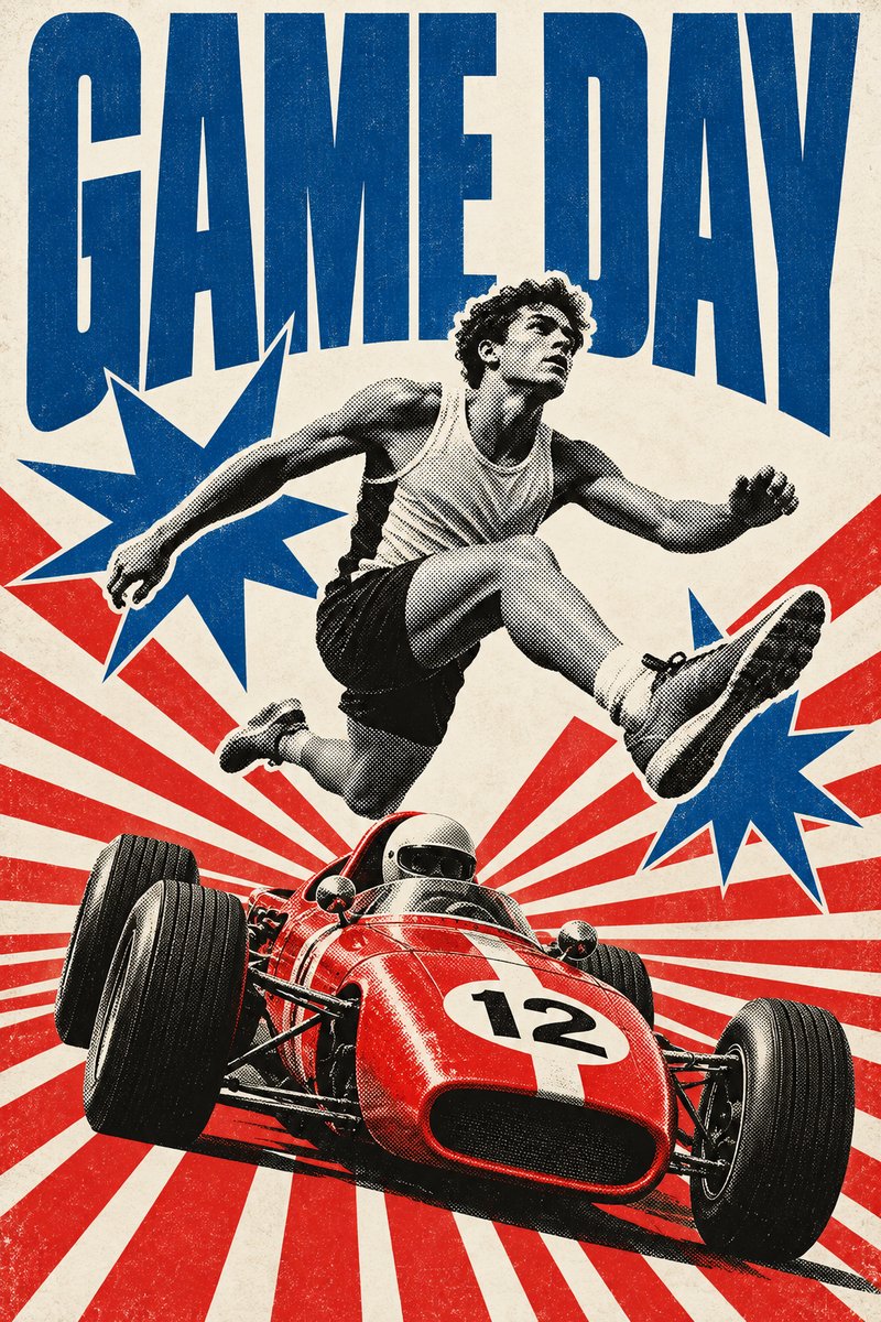 vintage race car poster
