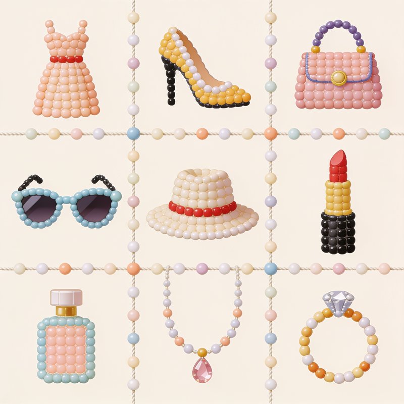 Trendy bead necklace display