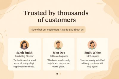 Elegant Customer Testimonials Section Design