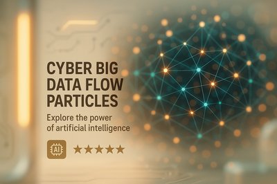 Futuristic Technology Graphic Showcasing AI and Data Flow