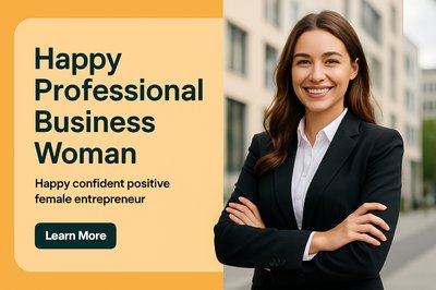 Confident Businesswoman Portrait in Modern Corporate Style