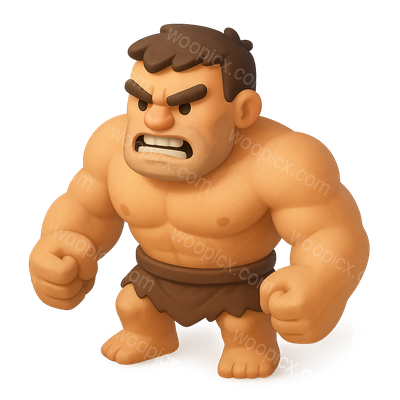 3D Brute Icon in Isometric View