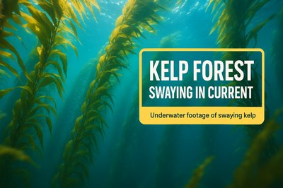 Underwater Scene of Swaying Kelp Forest with Vibrant Colors