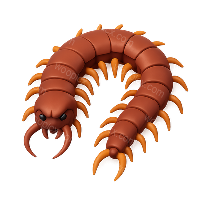 3D Render of a Stylized Centipede Character