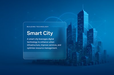 Futuristic Smart City Digital Background with Technology Elements