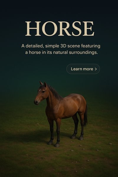 Realistic 3D Horse Scene in Natural Surroundings