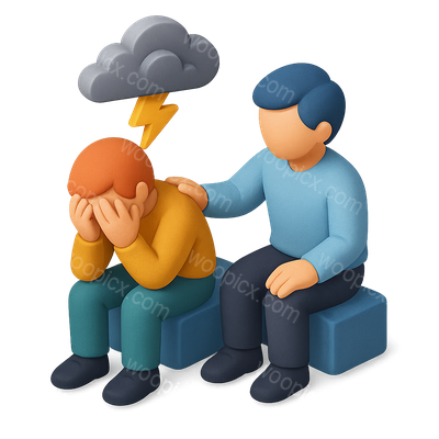 3D Icon Representing Crisis Support and Intervention