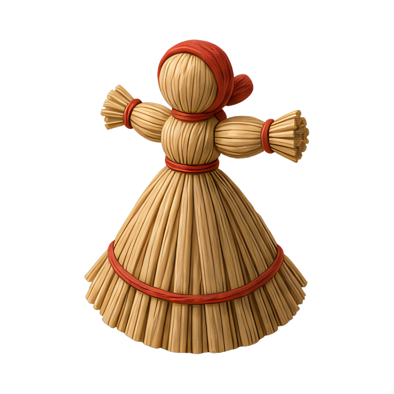 handcrafted straw doll figure