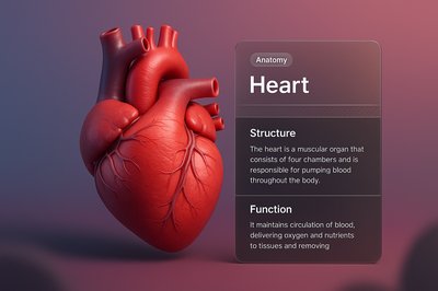 Stunning 3D Heart Illustration with Informative Overlay