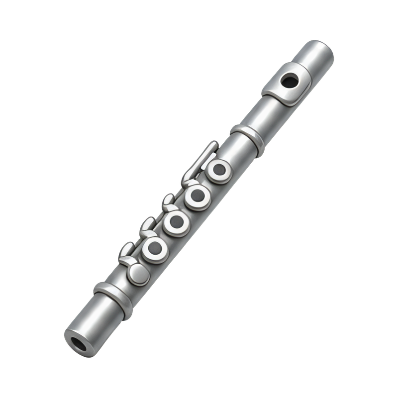 elegant silver flute close-up