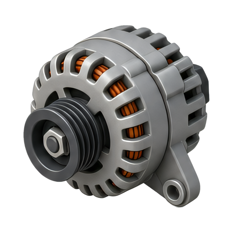 alternator with pulley system