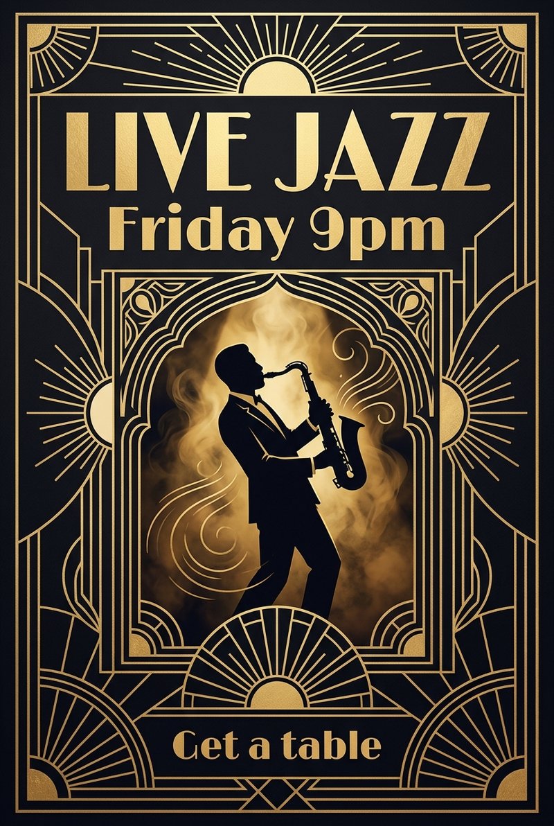 vintage jazz deco illustration