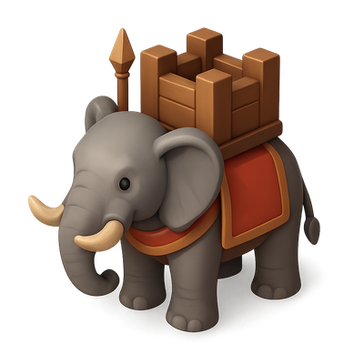 3D Icon of a Punic Wars Elephant with Tower