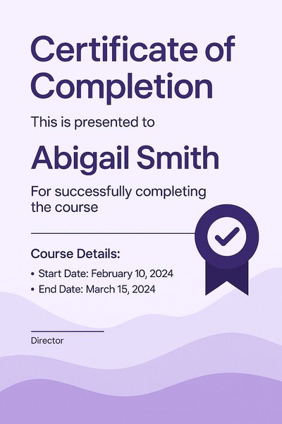 Elegant Certificate of Completion Design