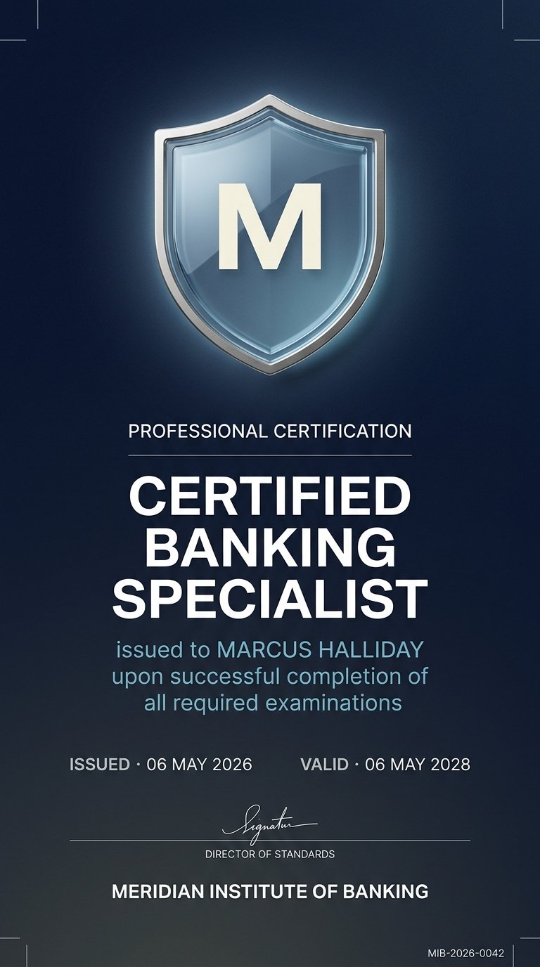 Professional Banking Certification Design