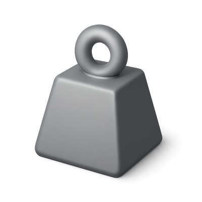 3D Isometric Weight Icon with Volumetric Design