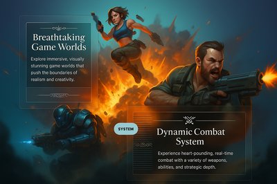 Heroic Video Game Art with Dynamic Combat and Explosions