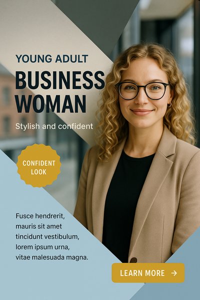 Confident Young Business Woman in Stylish Indoor Setting