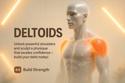 3D Illustration of a Human Figure Highlighting Deltoid Muscles