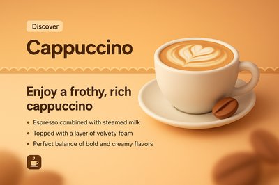 Discover the Richness of Cappuccino in 3D Illustration
