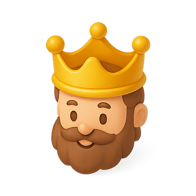 3D Cartoon Character Head with Crown