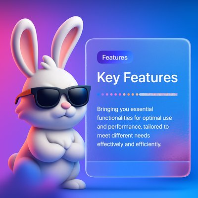 Cool Bunny in Sunglasses with Feature Block