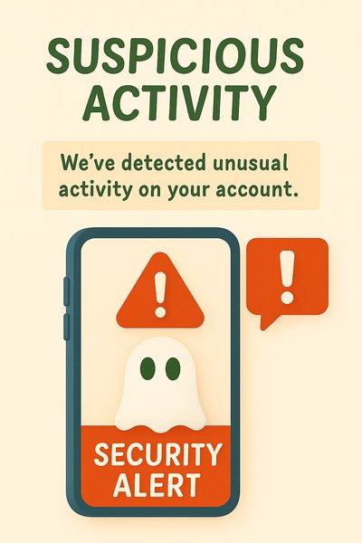 Security Alert Notification Graphic with Playful Design
