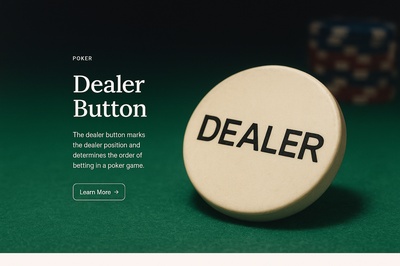Stylish Poker Dealer Button Design for Web Page