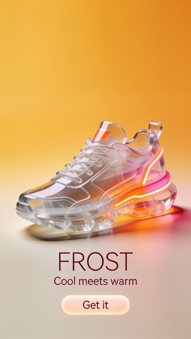 neon sneaker at sunset